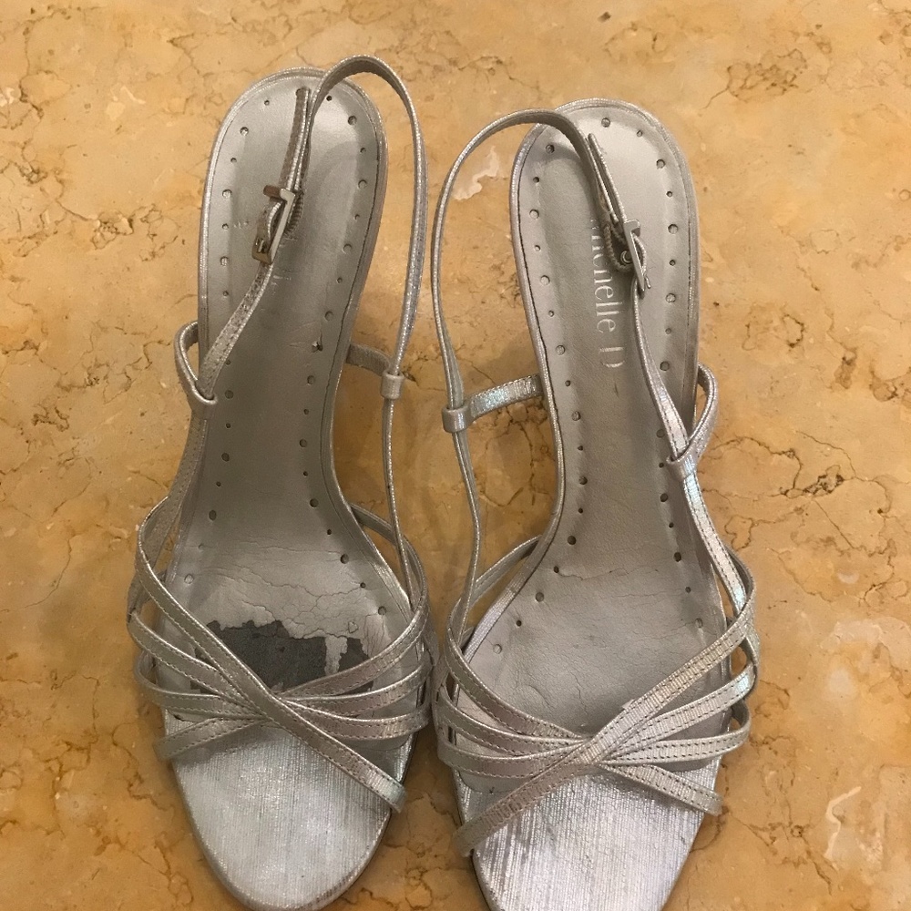Silver Glitter Slingback Sandal
